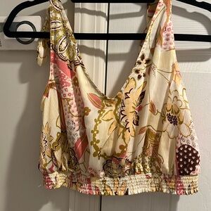 Free People floral tie tank top